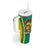 Custom Cameroon Football Tumbler With Handle Go Indomitable Lions - Wonder Print Shop