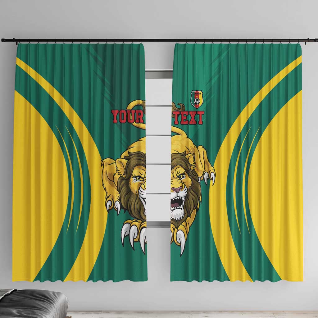 Custom Cameroon Football Window Curtain Go Indomitable Lions - Wonder Print Shop