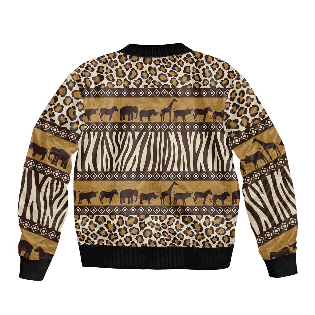 Animal Skin Mix African Pattern Bomber Jacket