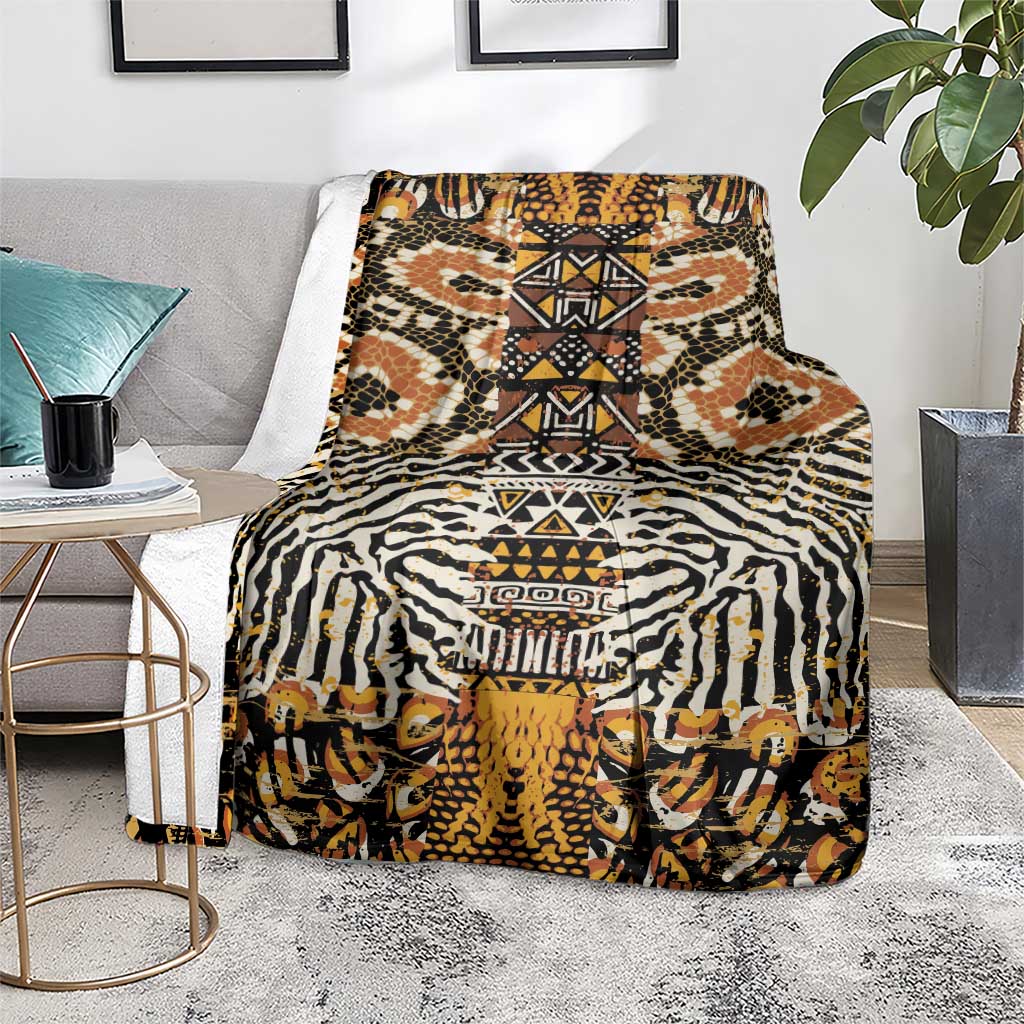 African Tribal Pattern With Wild Animal Skins Blanket
