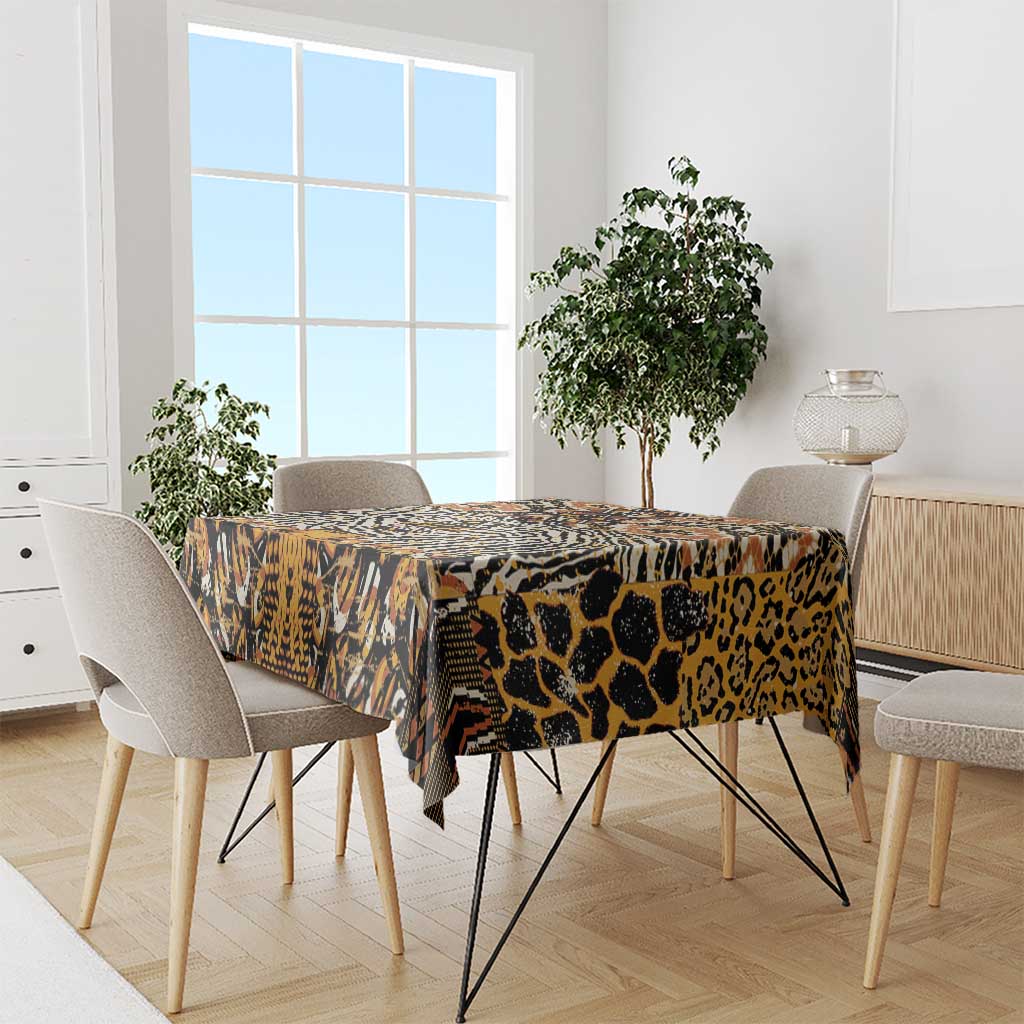 African Tribal Pattern With Wild Animal Skins Tablecloth