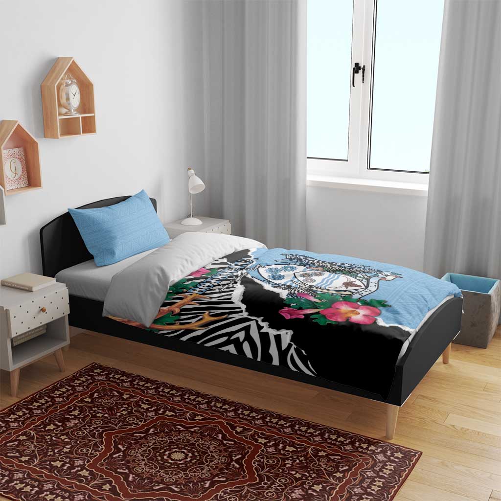Botswana Independence Day Bedding Set Coat Of Arms Devils Claw - Wonder Print Shop