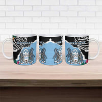 Personalized Botswana Independence Day Ceramic Mug Coat Of Arms Devils Claw - Wonder Print Shop