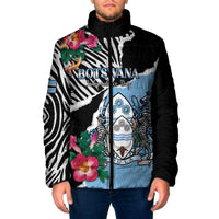 Personalized Botswana Independence Day Padded Jacket Coat Of Arms Devils Claw - Wonder Print Shop