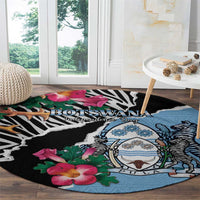 Botswana Independence Day Round Carpet Coat Of Arms Devils Claw - Wonder Print Shop
