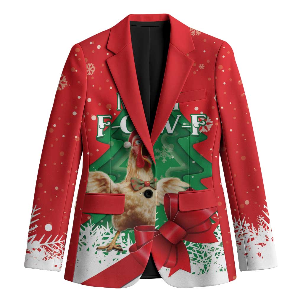 Funny Christmas Chicken Blazer Merry F Caw F - Wonder Print Shop