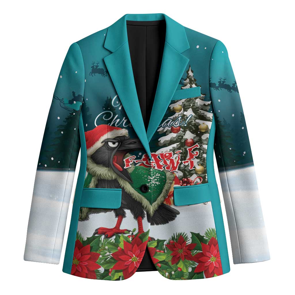 F Caw F Raven Santa Blazer Funny Christmas - Wonder Print Shop