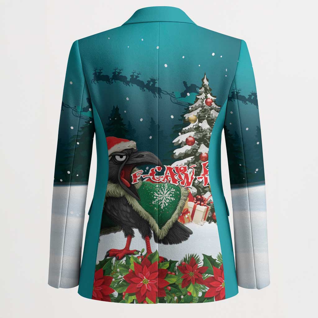 F Caw F Raven Santa Blazer Funny Christmas - Wonder Print Shop
