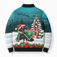 F Caw F Raven Santa Bomber Puffer Jacket Funny Christmas - Wonder Print Shop