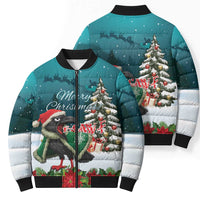F Caw F Raven Santa Bomber Puffer Jacket Funny Christmas - Wonder Print Shop