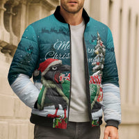 F Caw F Raven Santa Bomber Puffer Jacket Funny Christmas - Wonder Print Shop