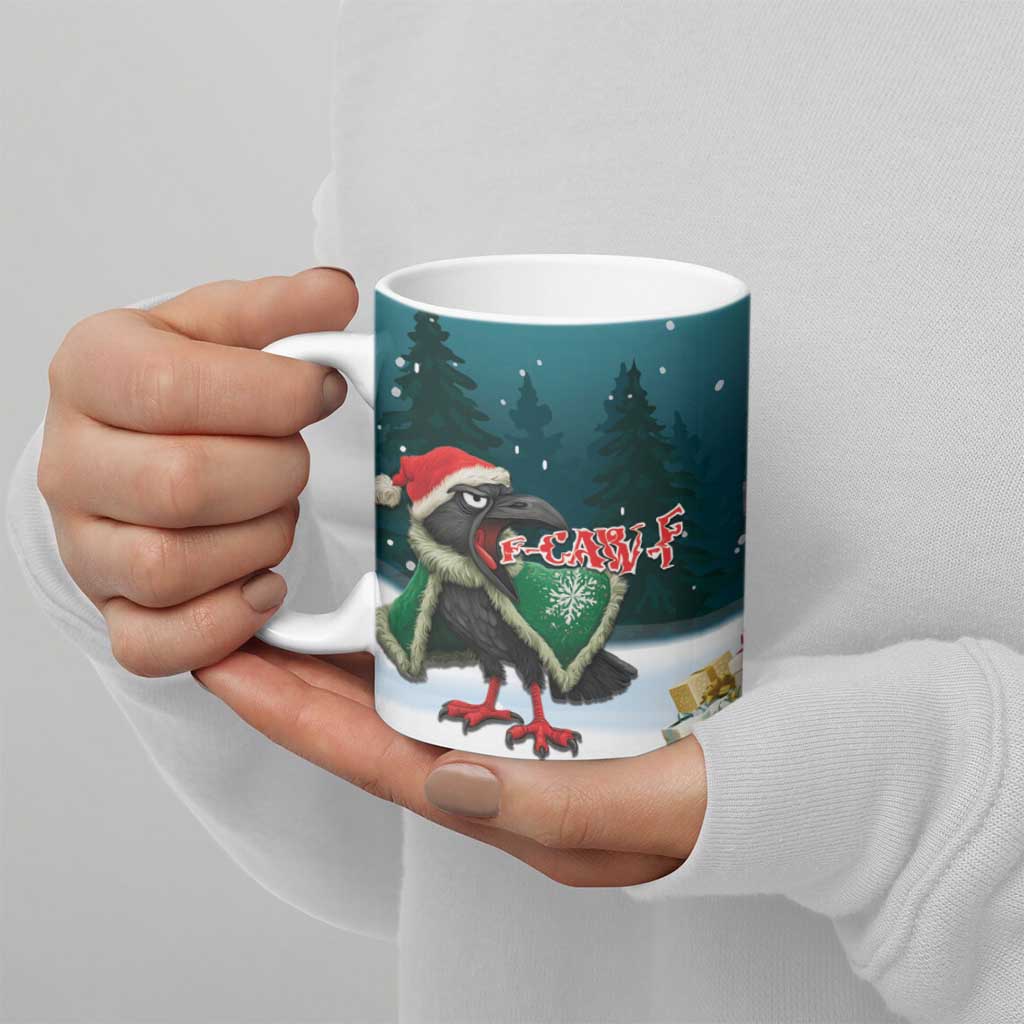 F Caw F Raven Santa Ceramic Mug Funny Christmas - Wonder Print Shop
