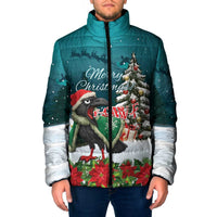 F Caw F Raven Santa Padded Jacket Funny Christmas - Wonder Print Shop