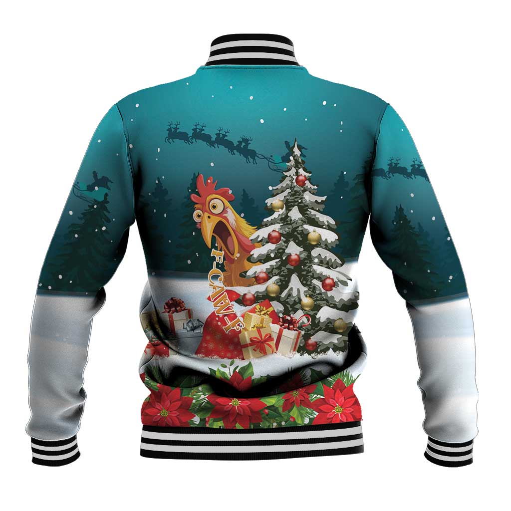 F Caw F Chicken Baseball Jacket Funny Christmas - Wonder Print Shop