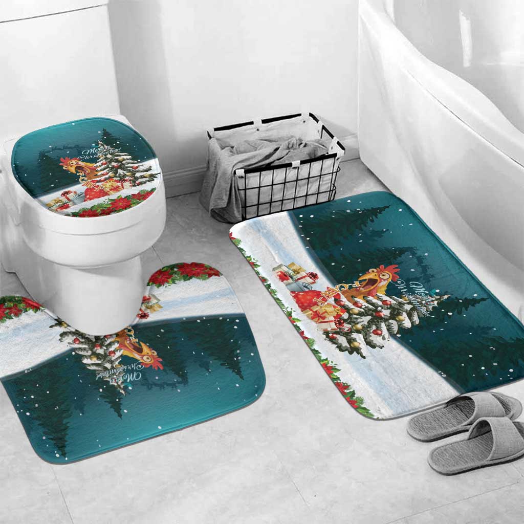 F Caw F Chicken Bathroom Set Funny Christmas - Wonder Print Shop