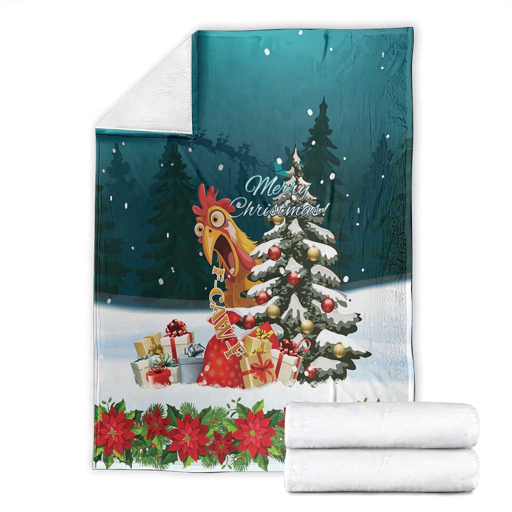 F Caw F Chicken Blanket Funny Christmas - Wonder Print Shop