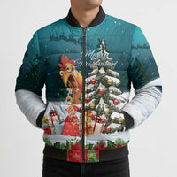 F Caw F Chicken Bomber Puffer Jacket Funny Christmas - Wonder Print Shop