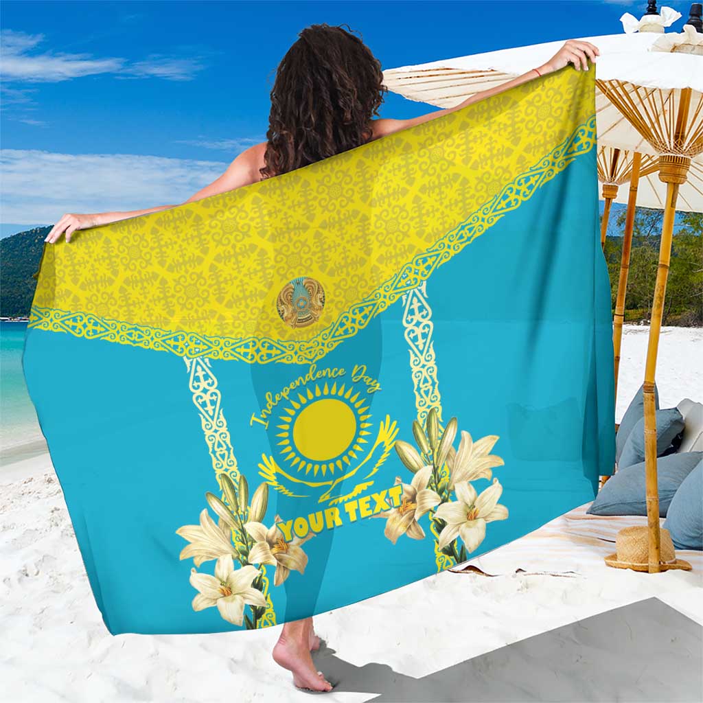 Personalised Kazakhstan Independence Day Sarong Lilium Peregrinum - Kazakh Pattern