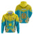 Personalised Kazakhstan Independence Day Zip Hoodie Lilium Peregrinum - Kazakh Pattern - Wonder Print Shop