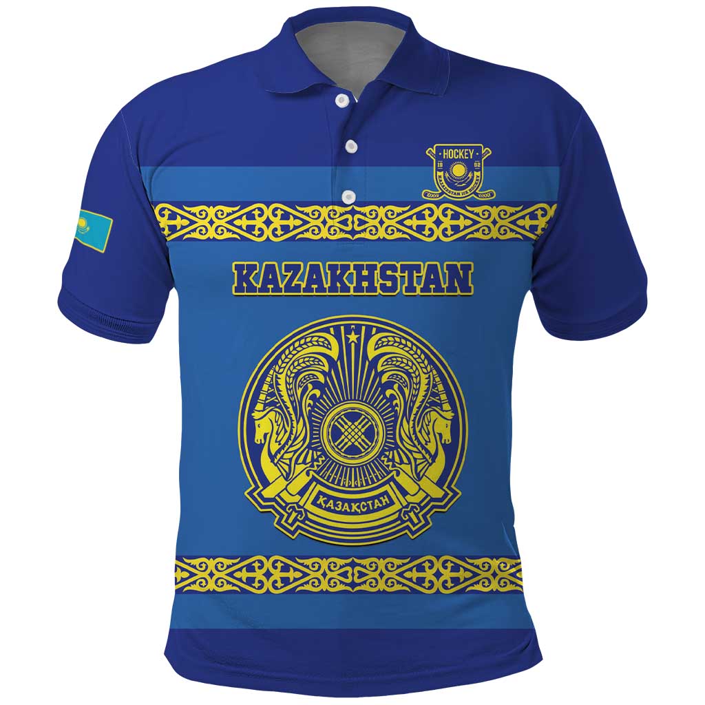 Custom Kazakhstan Hockey Polo Shirt Go Kazakh - Wonder Print Shop