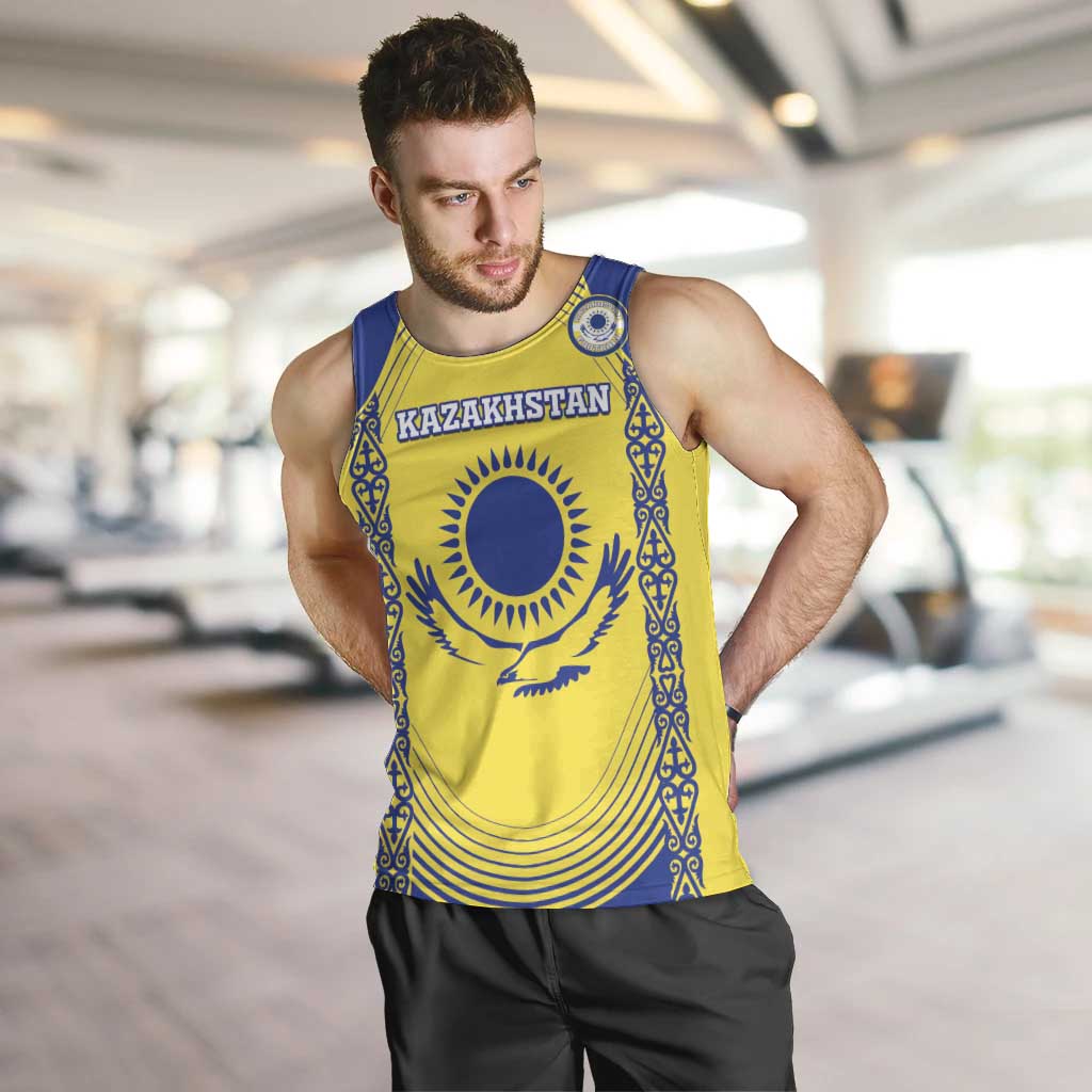 Custom Kazakhstan Football Men Tank Top Go The Hawks - Wonder Print Shop