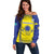 Custom Kazakhstan Football Off Shoulder Sweater Go The Hawks - Wonder Print Shop