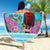 Honduras Christmas Beach Blanket Scarlet Macaw With Feliz Navidad - Wonder Print Shop