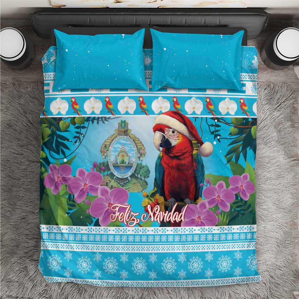 Honduras Christmas Bedding Set Scarlet Macaw With Feliz Navidad - Wonder Print Shop