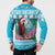 Honduras Christmas Button Sweatshirt Scarlet Macaw With Feliz Navidad - Wonder Print Shop