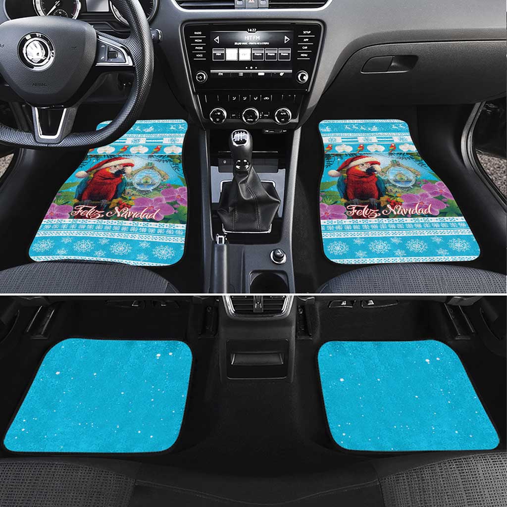 Honduras Christmas Car Mats Scarlet Macaw With Feliz Navidad - Wonder Print Shop