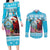 Honduras Christmas Couples Matching Long Sleeve Bodycon Dress and Long Sleeve Button Shirt Scarlet Macaw With Feliz Navidad - Wonder Print Shop