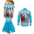 Honduras Christmas Couples Matching Mermaid Dress and Long Sleeve Button Shirt Scarlet Macaw With Feliz Navidad