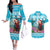 Honduras Christmas Couples Matching Off The Shoulder Long Sleeve Dress and Hawaiian Shirt Scarlet Macaw With Feliz Navidad - Wonder Print Shop