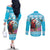 Honduras Christmas Couples Matching Off The Shoulder Long Sleeve Dress and Long Sleeve Button Shirt Scarlet Macaw With Feliz Navidad