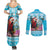 Honduras Christmas Couples Matching Summer Maxi Dress and Long Sleeve Button Shirt Scarlet Macaw With Feliz Navidad - Wonder Print Shop