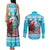 Honduras Christmas Couples Matching Tank Maxi Dress and Long Sleeve Button Shirt Scarlet Macaw With Feliz Navidad - Wonder Print Shop