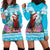 Honduras Christmas Hoodie Dress Scarlet Macaw With Feliz Navidad - Wonder Print Shop