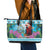 Honduras Christmas Leather Tote Bag Scarlet Macaw With Feliz Navidad - Wonder Print Shop