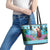 Honduras Christmas Leather Tote Bag Scarlet Macaw With Feliz Navidad - Wonder Print Shop