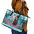 Honduras Christmas Leather Tote Bag Scarlet Macaw With Feliz Navidad - Wonder Print Shop