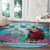 Honduras Christmas Round Carpet Scarlet Macaw With Feliz Navidad