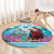 Honduras Christmas Round Carpet Scarlet Macaw With Feliz Navidad