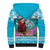 Honduras Christmas Sherpa Hoodie Scarlet Macaw With Feliz Navidad - Wonder Print Shop