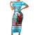 Honduras Christmas Short Sleeve Bodycon Dress Scarlet Macaw With Feliz Navidad - Wonder Print Shop