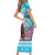 Honduras Christmas Short Sleeve Bodycon Dress Scarlet Macaw With Feliz Navidad - Wonder Print Shop