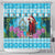 Honduras Christmas Shower Curtain Scarlet Macaw With Feliz Navidad