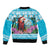 Honduras Christmas Sleeve Zip Bomber Jacket Scarlet Macaw With Feliz Navidad - Wonder Print Shop