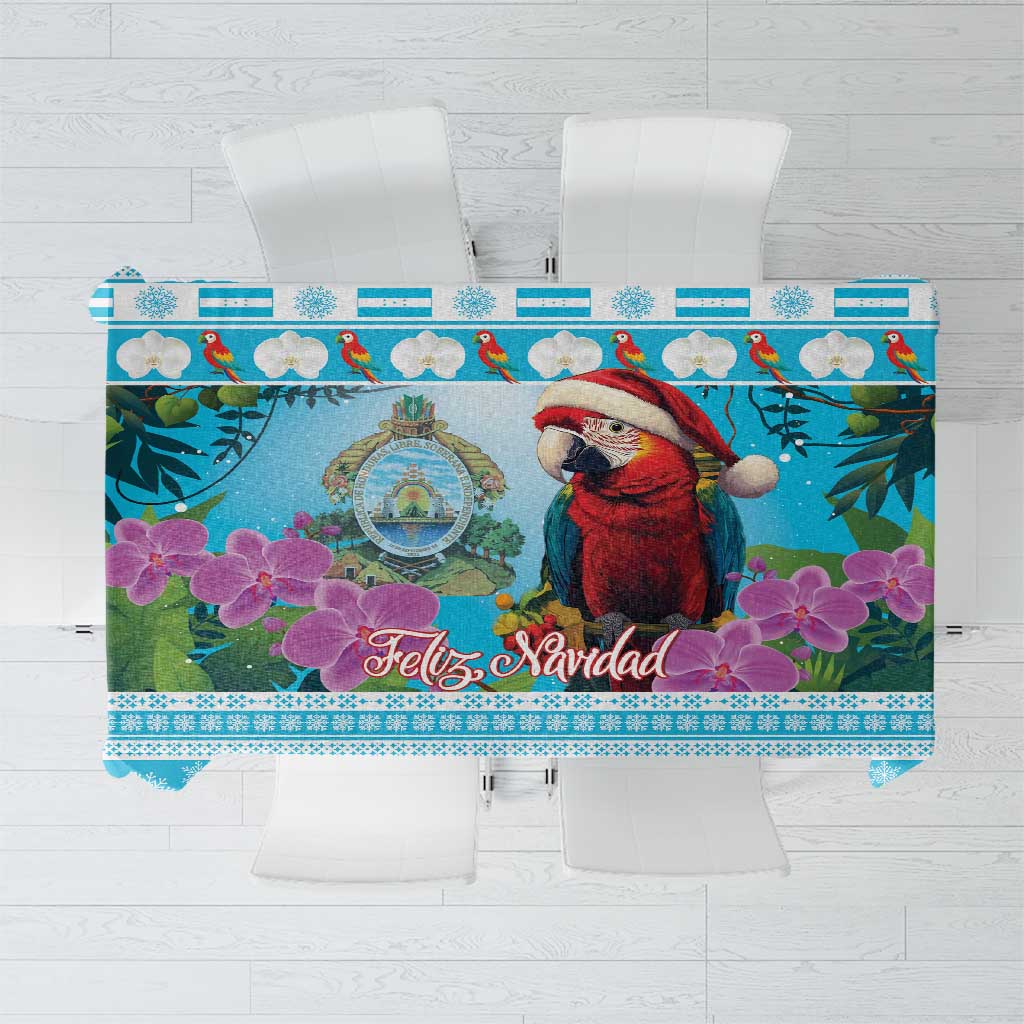 Honduras Christmas Tablecloth Scarlet Macaw With Feliz Navidad - Wonder Print Shop