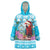 Honduras Christmas Wearable Blanket Hoodie Scarlet Macaw With Feliz Navidad