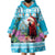 Honduras Christmas Wearable Blanket Hoodie Scarlet Macaw With Feliz Navidad